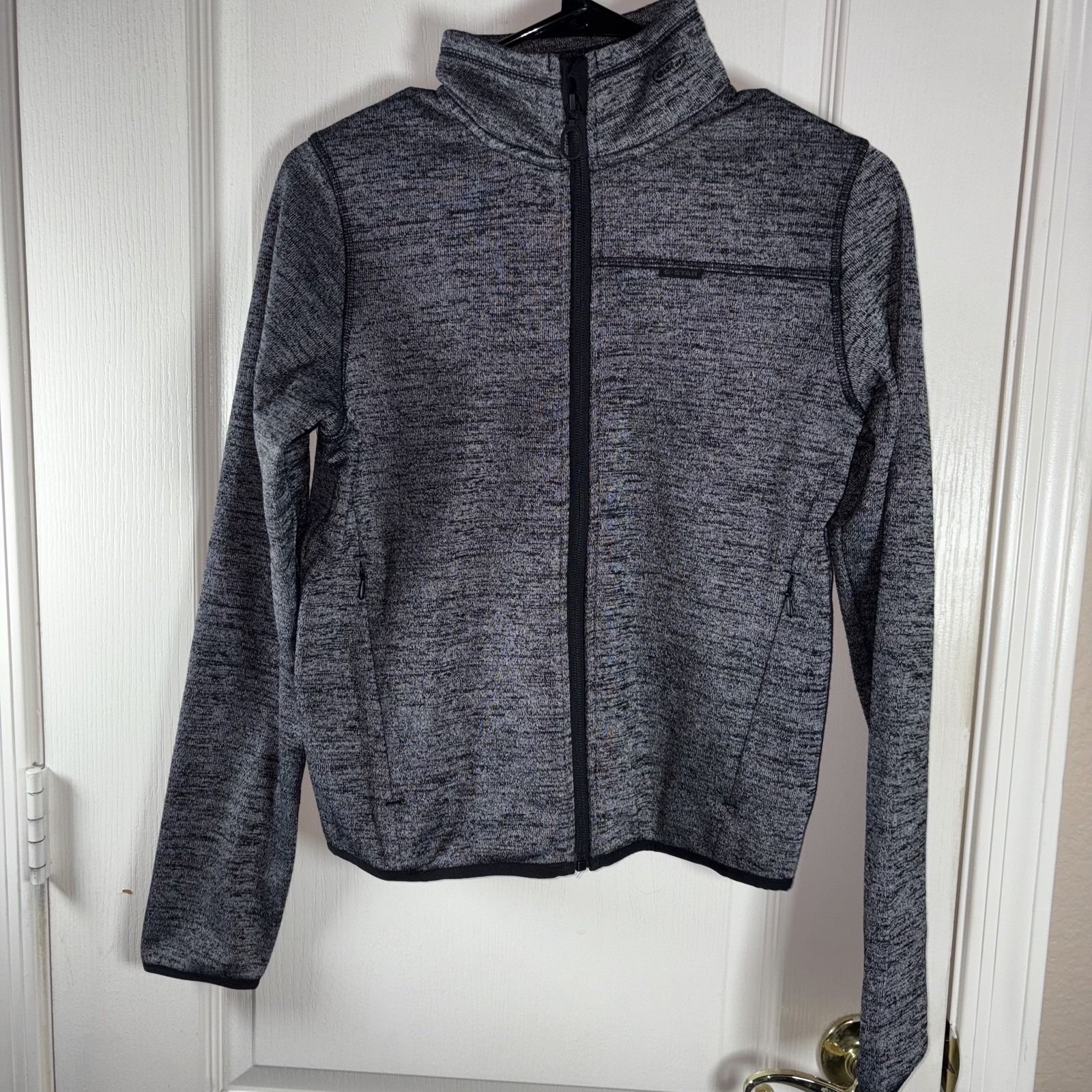 G-Star Raw Women's Hooded Fleece Zip Jacket Dk Black Medium Nwt High Collar Logo